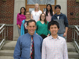 Members of the Finer Laboratory at The Ohio State University including authors John Finer and Zhifen Zhang (L-R, front row). Other laboratory members shown include Natalia Zappernick, Grace Freundlich, Andika Gunadi (L-R, middle row), Ning Zhang, Cheri Nemes and Xin Li (L-R, top row)